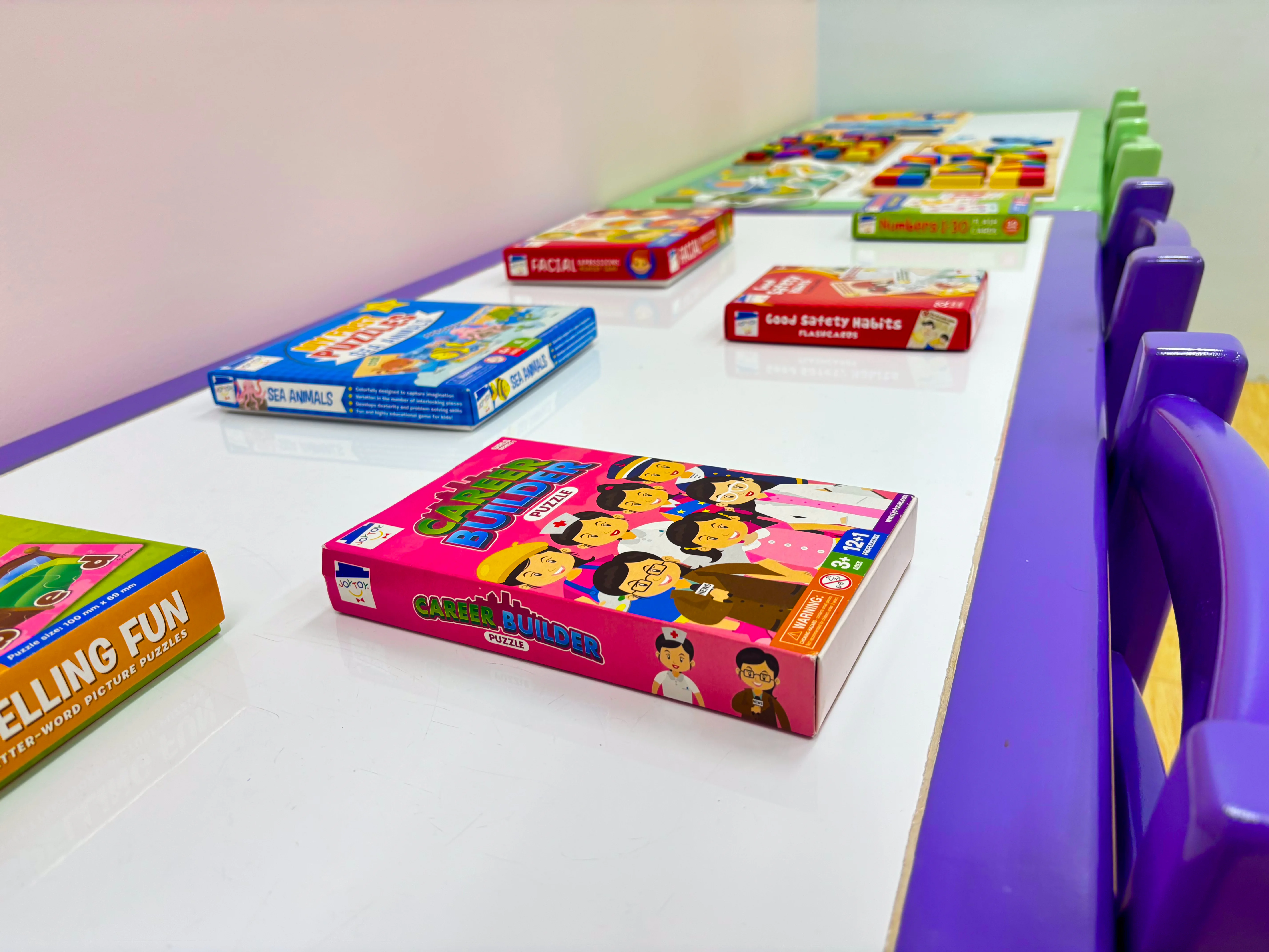Educational games arranged in the Ocean Room